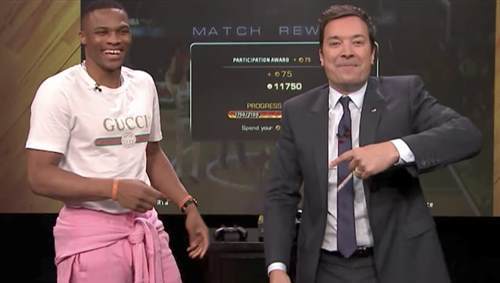 Russell Westbrook 玩篮球游戏竟输给 Jimmy Fallon？