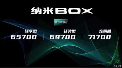 售6.57万起 东风EV新能源纳米BOX上市