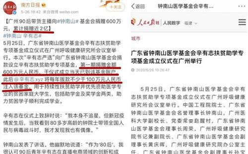 辛巴累计捐赠近2亿，人民日报发文点评辛巴与钟南山院士见面！